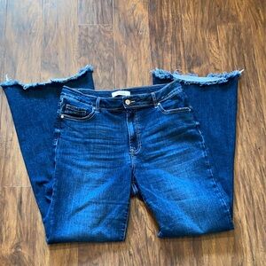 Zenana Dark Blue high rise flare jeans sz 31